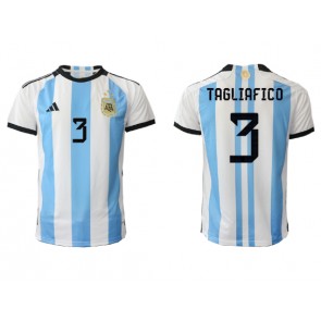 Argentyna Nicolas Tagliafico #3 Koszulka Podstawowych MŚ 2022 Krótki Rękaw